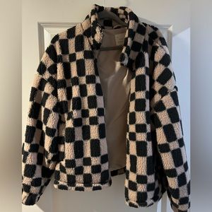 Target A New Day Checkered Fleece Jacket size large